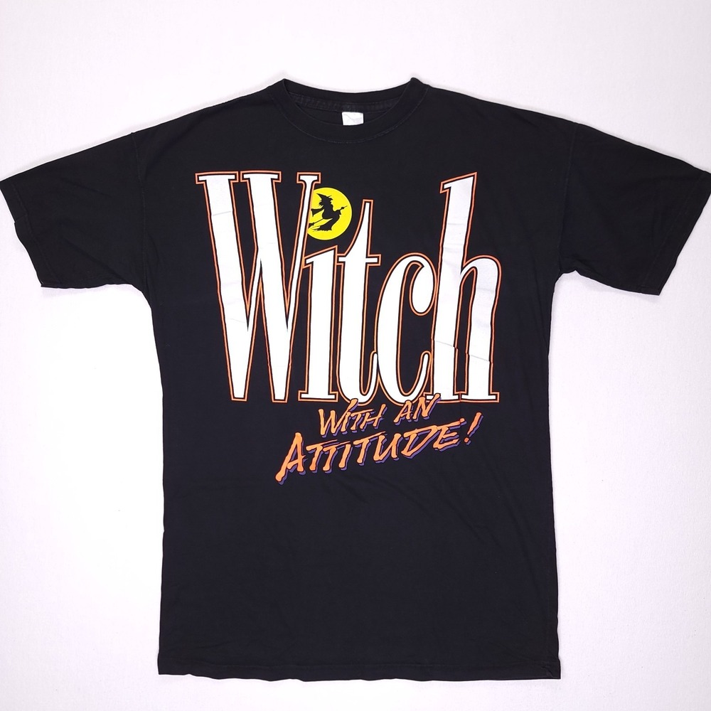 Vintage Witch With An Attitude T-Shirt‎ Halloween One Size Fits All Teacher